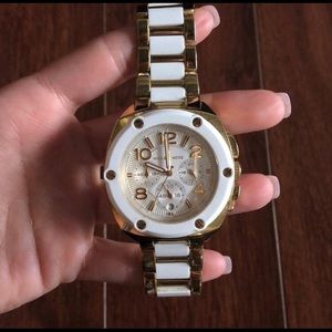 Michael Kors White and Gold Watch